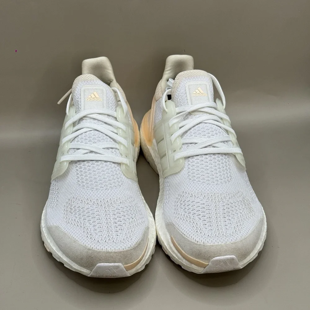 Adidas Ultraboost 19.5 DNA Womens 9.5 White Orange Running Shoes Sneakers GZ6469